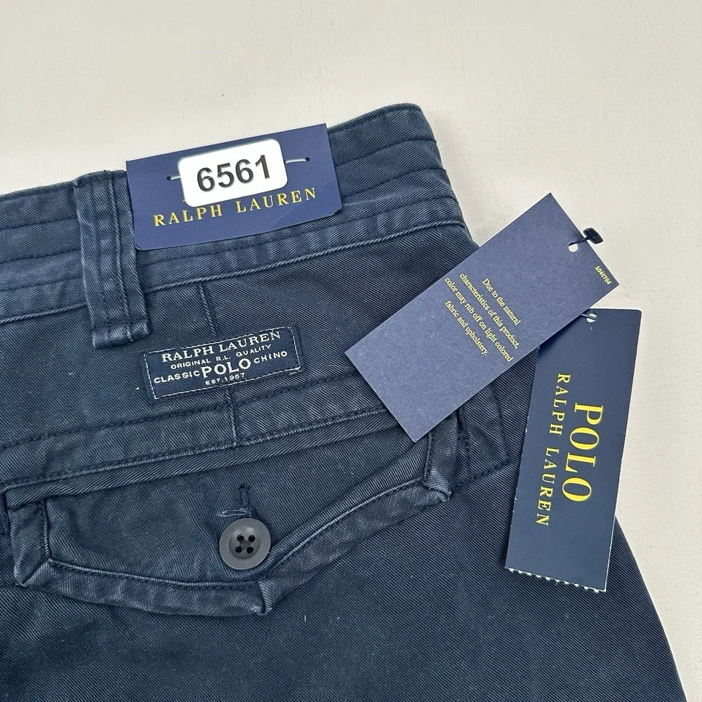NEW Polo Ralph Lauren Gellar Cargo Shorts Men 44 B Navy Blue Military Twill Army
